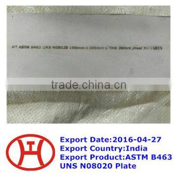 ASTM B463 UNS N08020 Plate