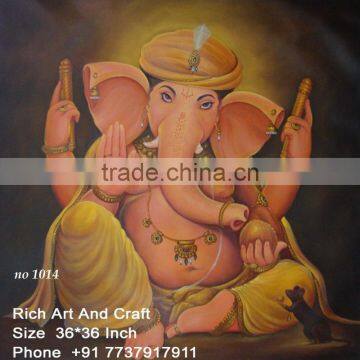 Jaipur Rajasthan Indian Art Gallery Hindu God Ganesha Ganpati Vinayak Oil Canvas Painting