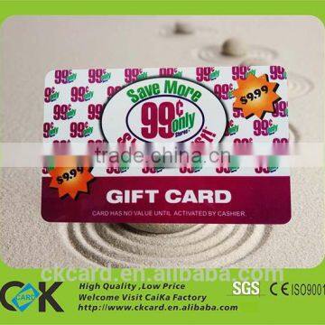 Cheap price plastic promotion shopping card/gift card