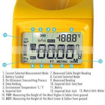 Portable Ultrasonic Digital Cable Height Tester 3~23m Smart Sensor 6 Cables Measurement photo-3