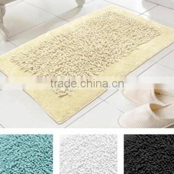 Country Club Noodles 100% Cotton Textured Washable Bath Mat Rug 50cm x 80cm In White Black Natural Beige Or Aqua