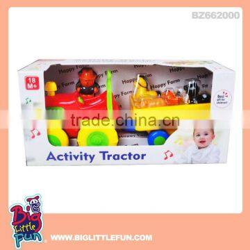 Battery operated car toys farm tractor toy with music and light