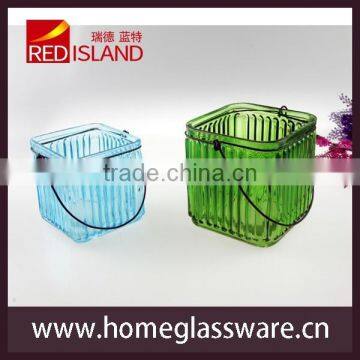 square Shape Glass Hanging Planter - Succulent Pot Container