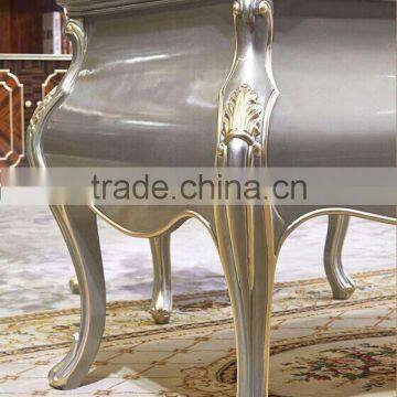 European Style Luxury Executive Office Desk, Classic Wood Carving Writing Table, Silver Foil Home Office Furniture (BF01-ML019) photo-3