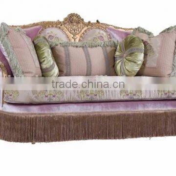 Elegant Embroidery Floral Cuddle Sofa, Noble Style Furniture Living Room Upholstery Chesterfield Sofa photo-2
