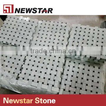 Newstar Cheap White Marble Basketweave Bathroom Wall Tile Ideas Mosaic photo-3