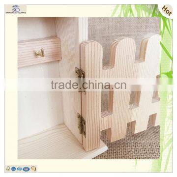 Unique House Style Fence Door Wooden Key Box