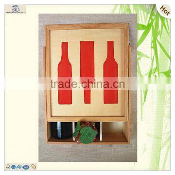 Mind Design Three Compartments Colored Pattern Wine Box photo-5