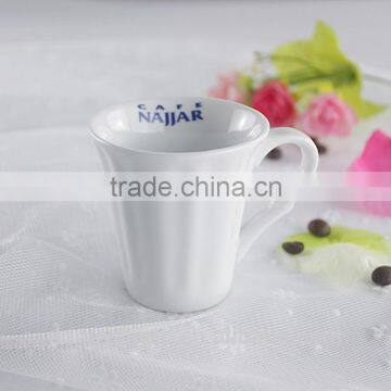 Custom Logo White Porcelain Tea Cup and Saucer Wholesale