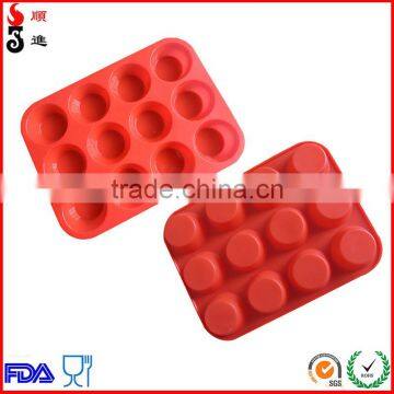 Bpa Free Baking Microwave Oven 12 Cup Silicone Muffin Pan photo-3