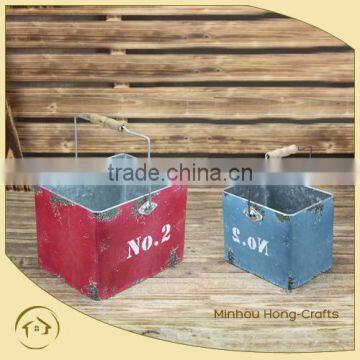 outdoor rectangular hanging metal planters