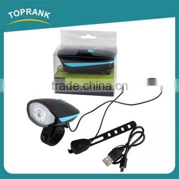 New design micro usb rechargeable front bike lights with speaker