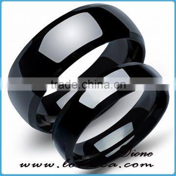 Wholesale Fashion simple design mens stainless steel rings black