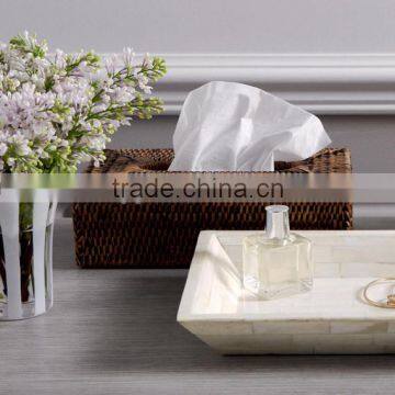 RH-YF05 high quality rectangular rattan napkin box tissue box