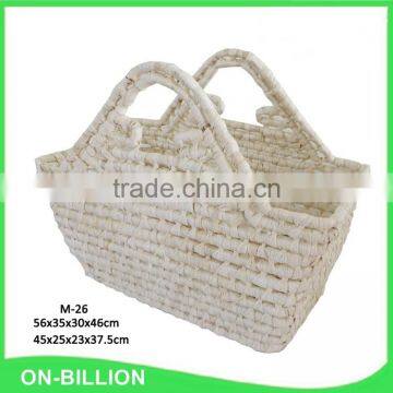 Large Natural Carry Woven Straw Shopping Basket photo-3