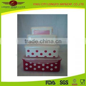 4PCS Korean Plastic Storage Box With Dot Stripe