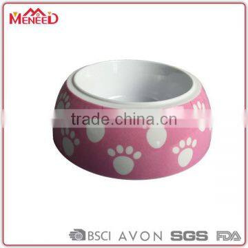 Factory supply custom printed rubber bottom melamine dog bowl