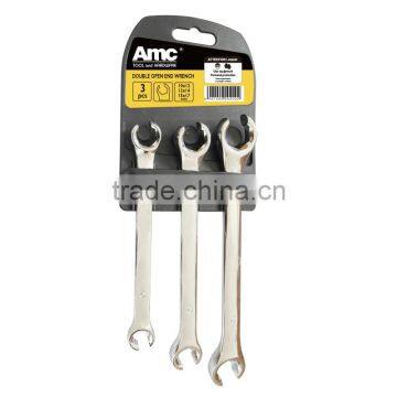 3pcs double open end wrench(17047B wrench,hex key wrench set flat head,hand tool)