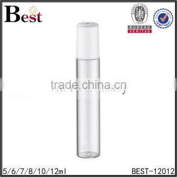 Cosmetic Fragrance Perfume Bottle Roll on 5ml 10ml 12ml Clear Stainless Steel Roller White Plastic pp Cover Bottle Perfume photo-5