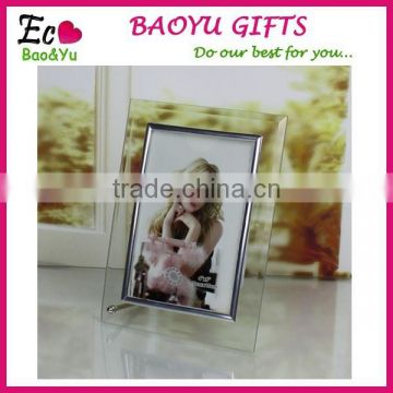 Transparent Clear Crystal Picture Frame Wholesale Silver Edge Glass Picture Frames