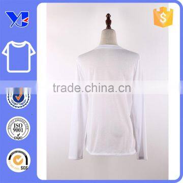 Jersey Top Wear Long Sleeves Cheap Prices White Polyester Unisex T-shirt photo-2