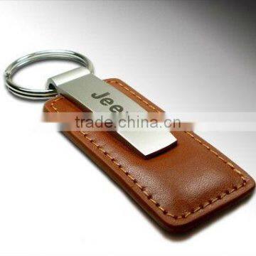 Leather metal logo promotional new printing keyring