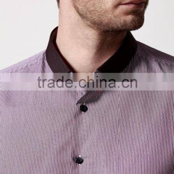 New Design Contrast Fabric Made to Measure Cotton Slim Men Shirt BSZ0079 photo-4