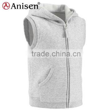 manufacturer clothing cvc 65%cotton 35%polyester hood kids vest