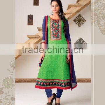 Cotton Jacquard ReadyMade Suits With Designer Embroidery