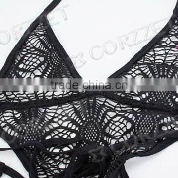 Black Sexy Backless Girls Nighty Sexy Wear Lingerie photo-6