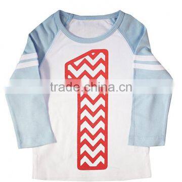 Baby Boys' Names Unique Pictures Ruffle Raglan Birthday Chevron Stripe Raglan T-shirt photo-3