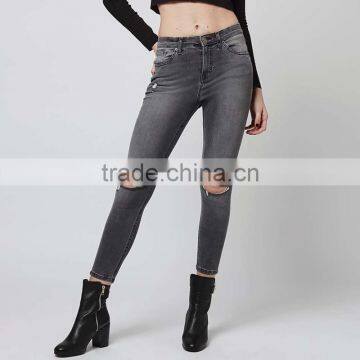 Fashion ladies jeans pants denim ripped super skinny urban denim jeans