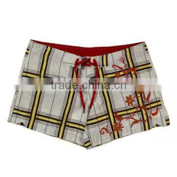Women Beachshorts With Plaid Design Digital Print photo-2
