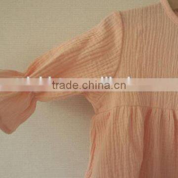 Wholesale Double Layer Muslin Dress Baby Frock Design Pictures Ruffle Sleeve Girl Dresses photo-6