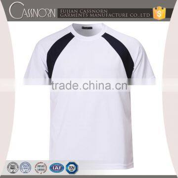 breathable custom contract color decoration crew neck t- shirt for men