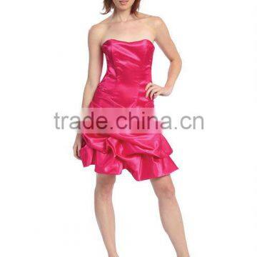 Sexy Taffeta Strapless Short Prom Dress photo-3