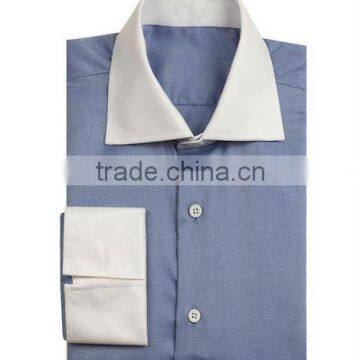 Solid Color Shirt with Contrasted Color Collar