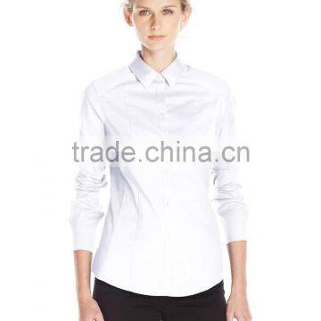 Women's High Quality Office Wear Formal Ink Color Long Sleeve Shirt Manufacturer photo-3