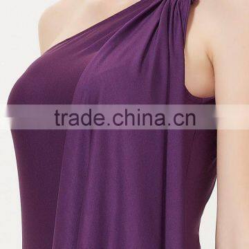 Fashion Sleeveless Dress Long Knitted Elegant One-Shoulder Off Purple Women Dress For OEM photo-5
