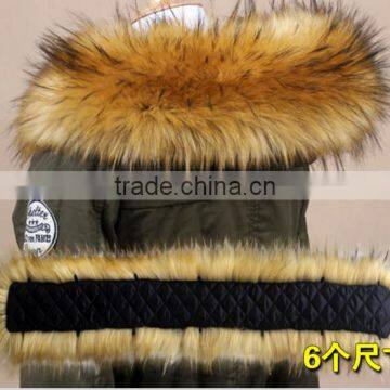 China supplier Wholesale Big Long Natural Winter Down Jacket natural color Fur Collar