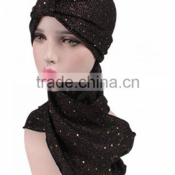 New Sequins Arabic Headscarf Hat Hat Scarf One Hat Muslim Hat photo-6