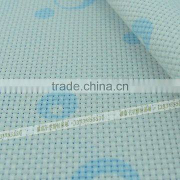 Chinese Sellers Wholesale Super White Color Cotton Cross Stitch Fabric Printed on Blue Flowers photo-2