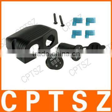 2 USB Socket + Digital LED Voltmeter Socket + Two Hole Tent Base for Car Truck Motorcycle Boat for ATV photo-3