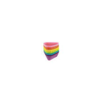 Colorful Triangle Silicone Baking Molds , Cupcake Silicone Baking Cups