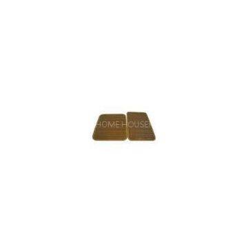 Dark Brown Square Rattan Placemats / Plastic Food Mat For Restaurant