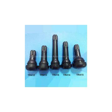 Snap-in tubeless rubber tire valve TR413