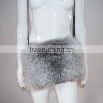 SJ724-01 Silver Fox Natural Color Hand Warmers with Top Quality Furs Bag Warmers Two Way Use Warmers