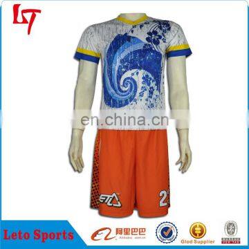 Sublimated customized football jerseys and shorts uniform soccer set