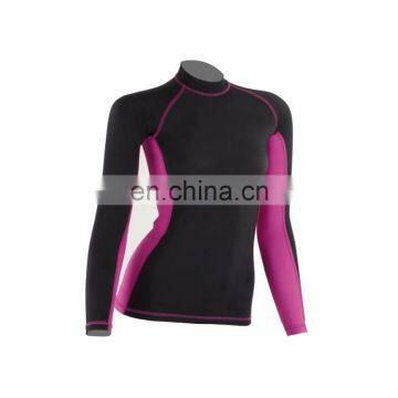 Custom printed women compression shirt rash guard