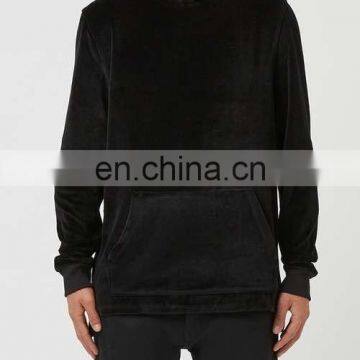 Black Velour Oversized Hoodie